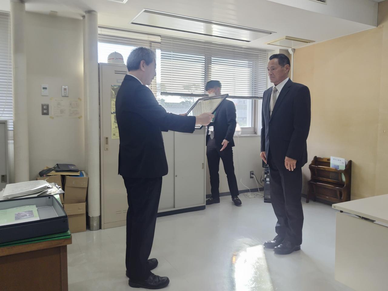 表彰状授与１